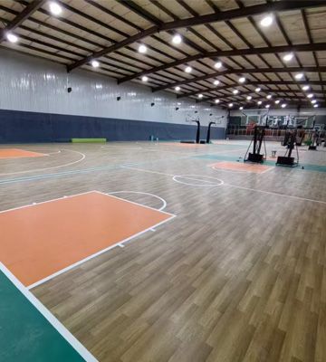 Newly completed indoor basketball flooring- Guardwe 4.5MM oak wood flooring