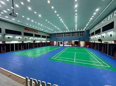 Successful application of Guardwe PVC Interlock Tile — A indoor badminton facitily Successful application of Guardwe PVC Interlock Tile — A indoor badminton facitily